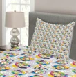 Blossoming Rose Bouquet Pattern Printed Bedspread Set Home Decor