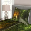 Fresh Morning Scenery Pattern Printed Bedspread Set Home Decor