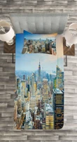 Aerial View New York City Pattern Printed Bedspread Set Home Decor