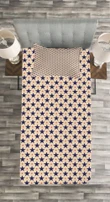 Grunge Themed Star Spotted Pattern Printed Bedspread Set Home Decor