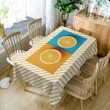 Cute Orange Fruit Diagonal Stripes Rectangle Tablecloth Home Decoration