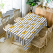 Banana And Grey Stripe Fruit Rectangle Tablecloth Home Decoration