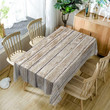 Rustic Wooden White Wood Look Rectangle Tablecloth Home Decoration