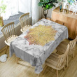 Marble Tablecloth Golden Madala Flowers Rectangle Tablecloth Home Decoration