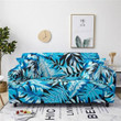 Blue Monstera And Heliconia Leaf Pattern Home Decoration For Living Room Sofa Cover