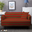 Green And Red Seamless Pattern Red Background Home Decoration For Living Room Sofa Cover
