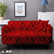 Quadrangle Pattern And Red Background Home Decoration For Living Room Sofa Cover