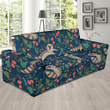 Blue Raccoon Floral Pattern Theme Sofa Cover