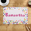 Colorful Confetti Dots Custom Name Printed Placemat Table Mat