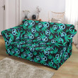 Peace And Love Sign Blue Themed Pattern Sofa Cover