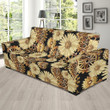 Steampunk With Floral Pattern Theme Sofa Cover