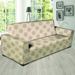 Brown Leather And Cream Polka Dot Sofa Cover