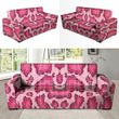 Pink Snakeskin Print Pattern Sofa Cover