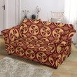 Yellow Yin Yang Style Pattern Red Theme Sofa Cover