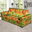 Neon Leather And Yellow Pineapple Hawaiian Print Sofa Cover