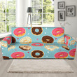 Donut Pattern Background Sofa Cover