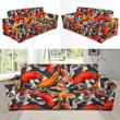 Japanese Koi Fish Multi Colors Pattern Sofa Cover