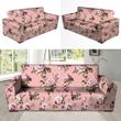 Pink Rose Floral Pattern Print Sofa Cover