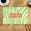 Lime Skin Lines Custom Name Printed Placemat Table Mat