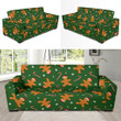 Green Chirstmas Gingerbread Man Background Sofa Cover