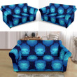 Blue Buddha Head Mandala Print Sofa Cover