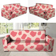 Light Pink Cow Pattern Print Sofa Cover