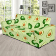Green Cute Avocado Patttern Background Sofa Cover