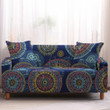 Blue Theme Multiple Color Bohemian Mandala Circle Geometric Pattern Sofa Cover