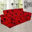 Ladybug Red And Black Dots Pattern Sofa Cover