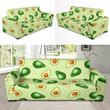 Green Cute Avocado Patttern Background Sofa Cover