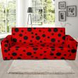 Ladybug Red And Black Dots Pattern Sofa Cover