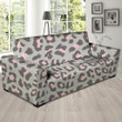 Grey And Pink Leopard Pattern Sofa Cover