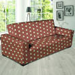 Brown Leather And White Polka Dot Sofa Cover