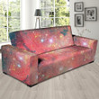 Red Cloud Galaxy Space Realistic Sofa Cover