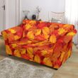 Red And Yellow Elm Leave Autumn Season Sofa Cover