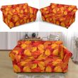 Red And Yellow Elm Leave Autumn Season Sofa Cover