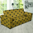 Gold Leather And Grey Polka Dot Sofa Cover