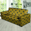Gold Leather And Grey Polka Dot Sofa Cover