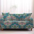 Colorful Teal Blue Bohemian Pattern Sofa Cover