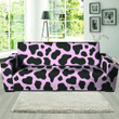 Black And Pink Cow Pattern Print Sofa Cover