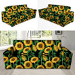 Sunflower Ornamental Artistic Theme Sofa Cover