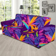 Heliconia Hawaiian Tropical Palm Leaves Background Sofa Cover