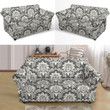 Damask Eglegant Grey Pattern Sofa Cover