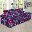 Colorful Houndstooth Theme Sofa Cover