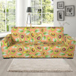 Orange Avocado Patttern Theme Sofa Cover