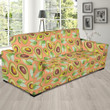 Orange Avocado Patttern Theme Sofa Cover