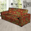 Golden Chinese Dragon Floral Pattern Print Sofa Cover