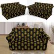 Multi Pineapple Gold Tribal Pattern Sofa Cover