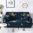 Flower Pattern Cornsilk Color Theme Sofa Cover