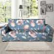Blue Vintage Floral Pattern Print Sofa Cover